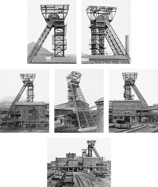 [Winding Tower, Shaft IV, 6 Views, Zeche Concordia, Oberhausen, Ruhr Region, Germany], Bernd and Hilla Becher, Gelatin silver prints