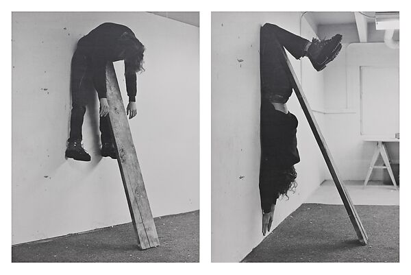 Plank piece I and II, Charles Ray, Two gelatin silver prints