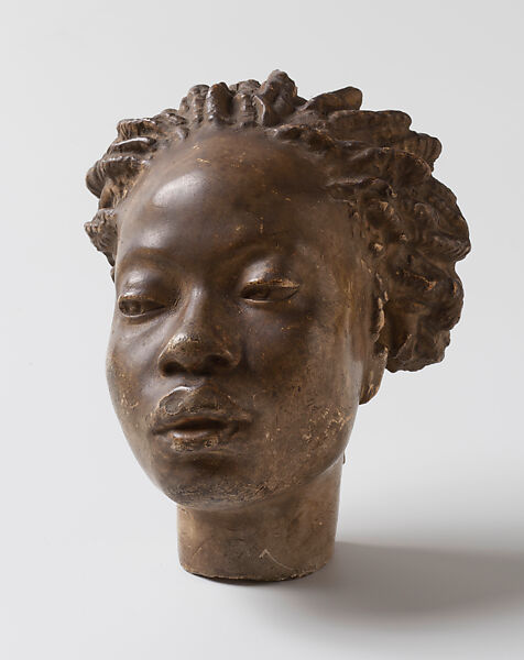 Head of a Woman, Charles-Henri-Joseph Cordier, Plaster and paint