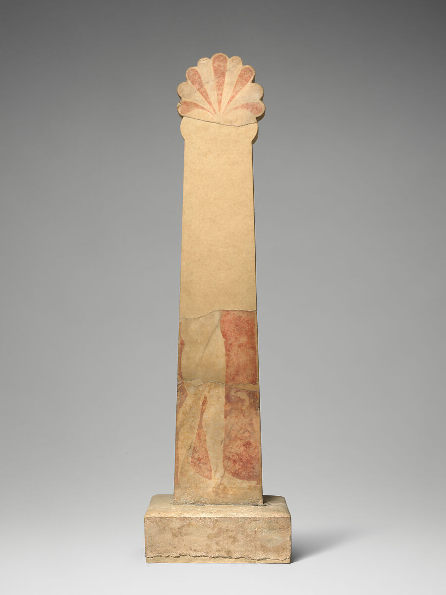 Marble grave stele of Antigenes, Marble, Hymettian (base), Greek, Attic