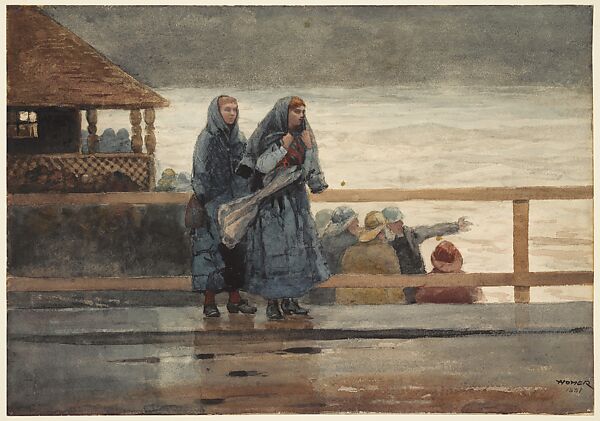 Perils of the Sea, Winslow Homer, Watercolor and graphite on wove paper, American