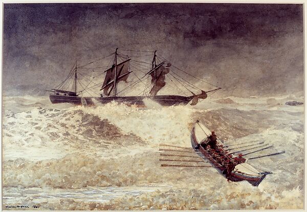 The Wreck of the Iron Crown, Winslow Homer, Watercolor, graphite, and charcoal on paper, American