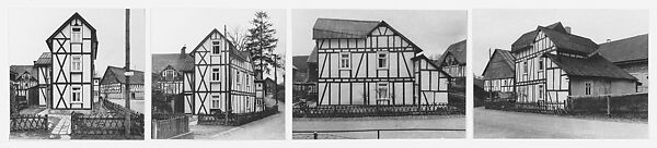 Maquette of "House, 4 Views, Wickersbacher Weg 7, Trupbach," (1960) for Framework Houses of the Siegen Industrial Region, Bernd and Hilla Becher, Gelatin silver prints, mounted