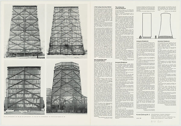 "Anonyme Skulpturen," Kunst-Zeitung, no. 2 (Düsseldorf: Verlag Michelpresse, 1969), Bernd and Hilla Becher, Photomechanical reproduction