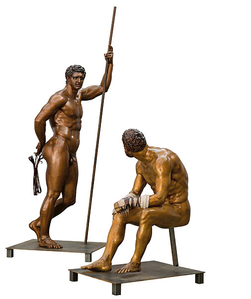 Reconstruction of the bronze statue from the Quirinal in Rome of the so-called Terme Boxer, Vinzenz Brinkmann, Bronze cast