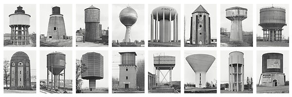Water Towers, Bernd and Hilla Becher, Gelatin silver prints