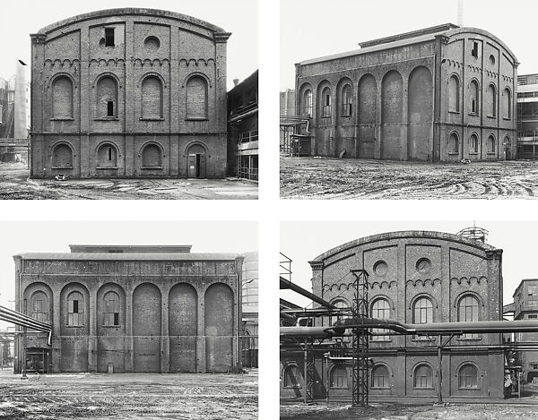 [Winding Tower Machine House, 4 Views, Zeche Concordia, Oberhausen, Ruhr Region, Germany], Bernd and Hilla Becher, Gelatin silver prints