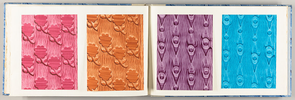 Roller-printed paste papers for bookbinding, Henry Morris