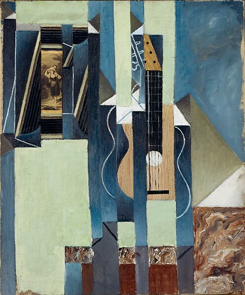 The Guitar, Juan Gris, Oil and cut-and-pasted printed paper on canvas