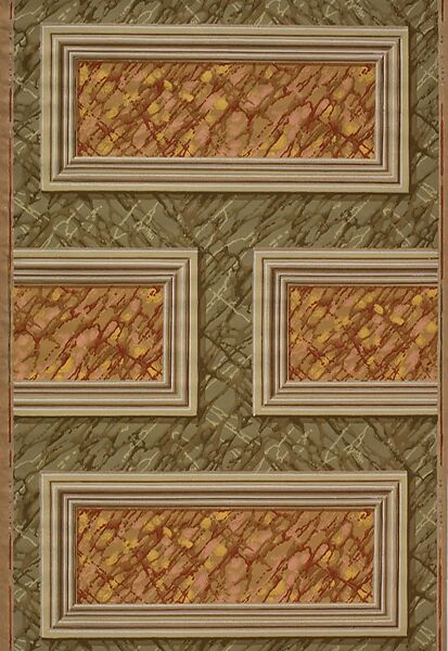 Wallpaper, Unidentified French Manufacturer, Machine-printed paper