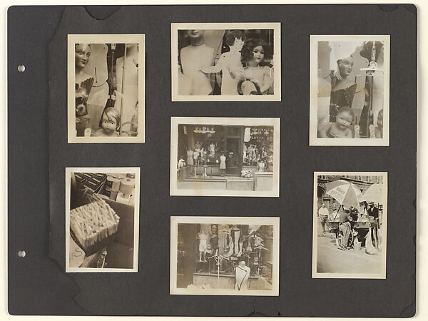 [Album Page: Reliable Play Figure Company Shop Windows, Lower East Side, Manhattan], Berenice Abbott, Gelatin silver prints