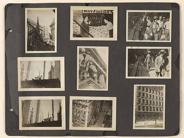 [Album Page: Financial District, Wall Street Vicinity, Manhattan], Berenice Abbott, Gelatin silver prints