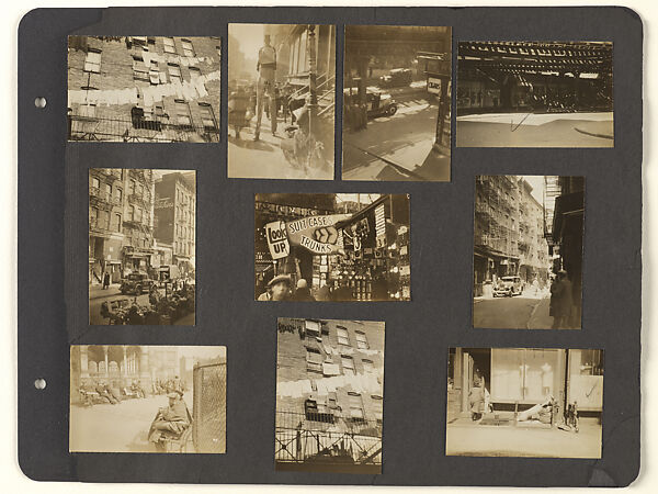 [Album Page 8: Lower East Side, The Bowery and Union Square Vicinity, Manhattan], Berenice Abbott, Gelatin silver prints