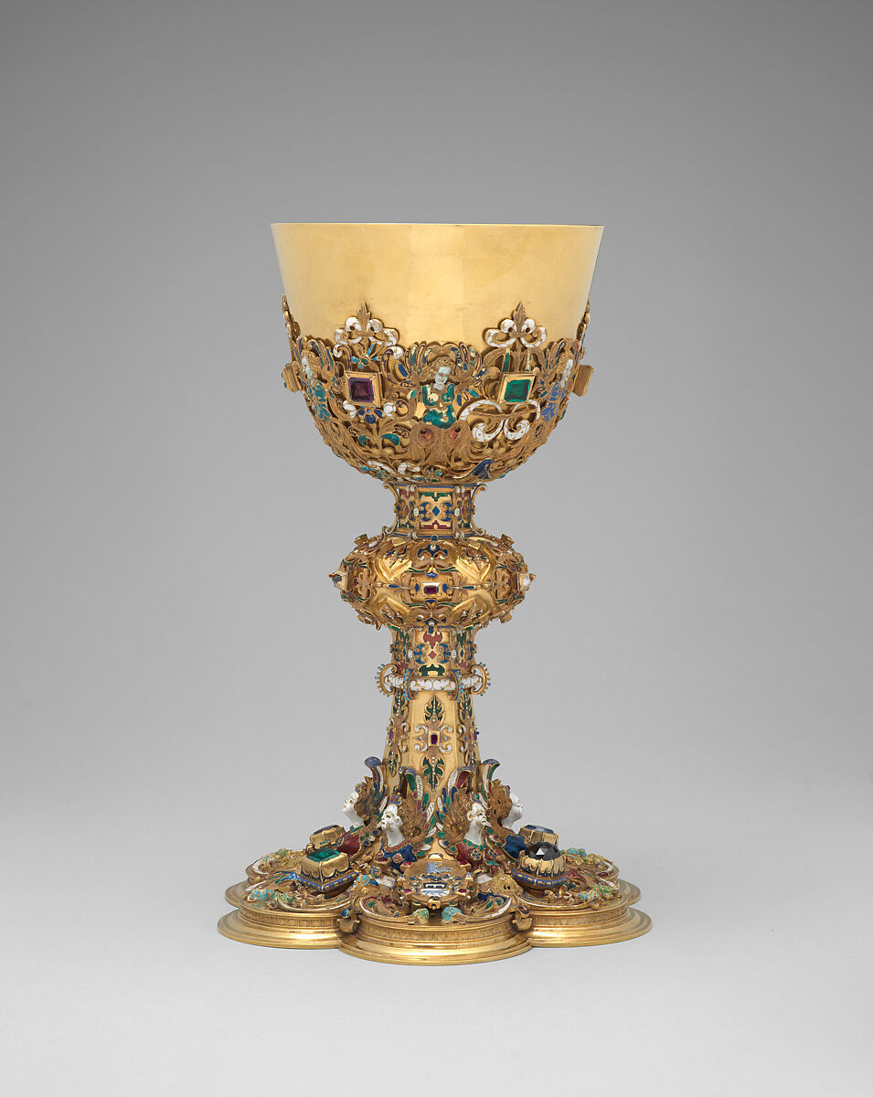 A rock crystal cup and cover with enameled gold mounts, probably French,  last third of the 19th century,, STONE III, 2022