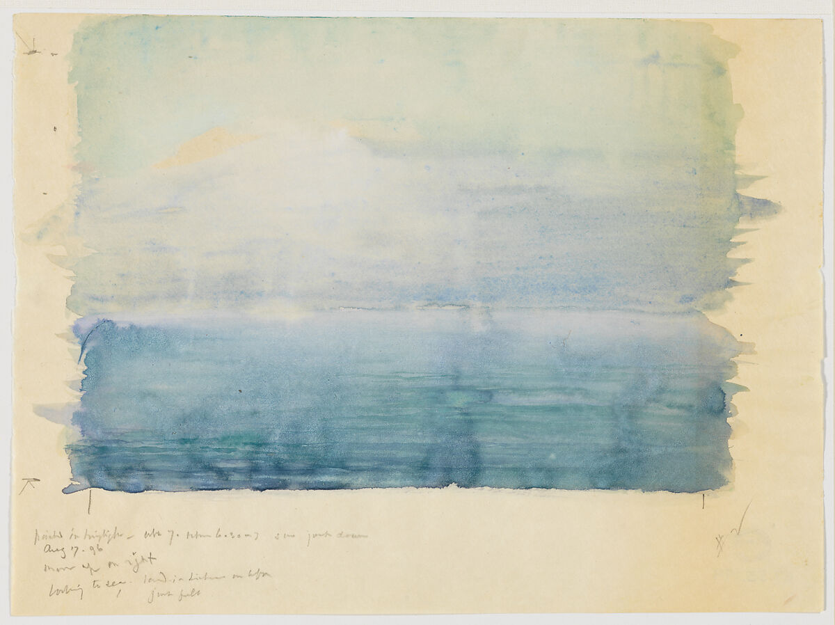 Bar Harbor, Twilight, John La Farge, Watercolor and gouache on off-white wove paper, American