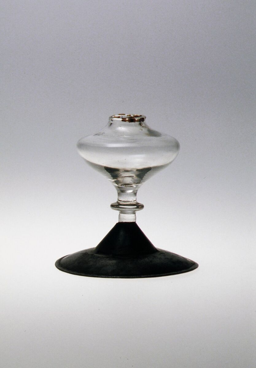 Whale Oil Lamp, Pressed and free-blown lead glass