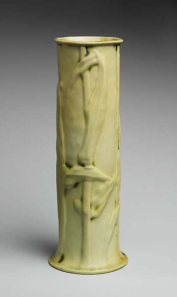 Vase with cornstalks, Tiffany Studios, Porcelaneous earthenware, American