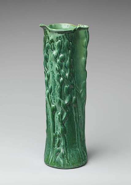Vase with pussy willow, Tiffany Studios, Porcelaneous earthenware, American