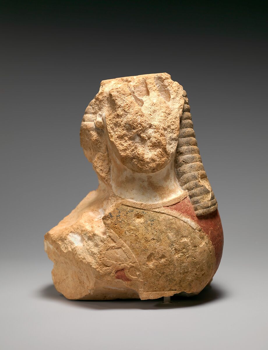 Fragmentary limestone sphinx, Limestone, Greek, Attic