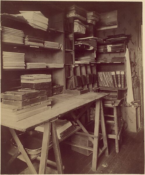 [Atget's Work Room with Contact Printing Frames], Eugène Atget, Albumen silver print from glass negative