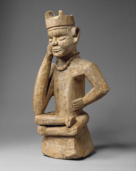 Ntadi (commemorative figure) of a Seated Male Leader, Steatite, Kongo artist
