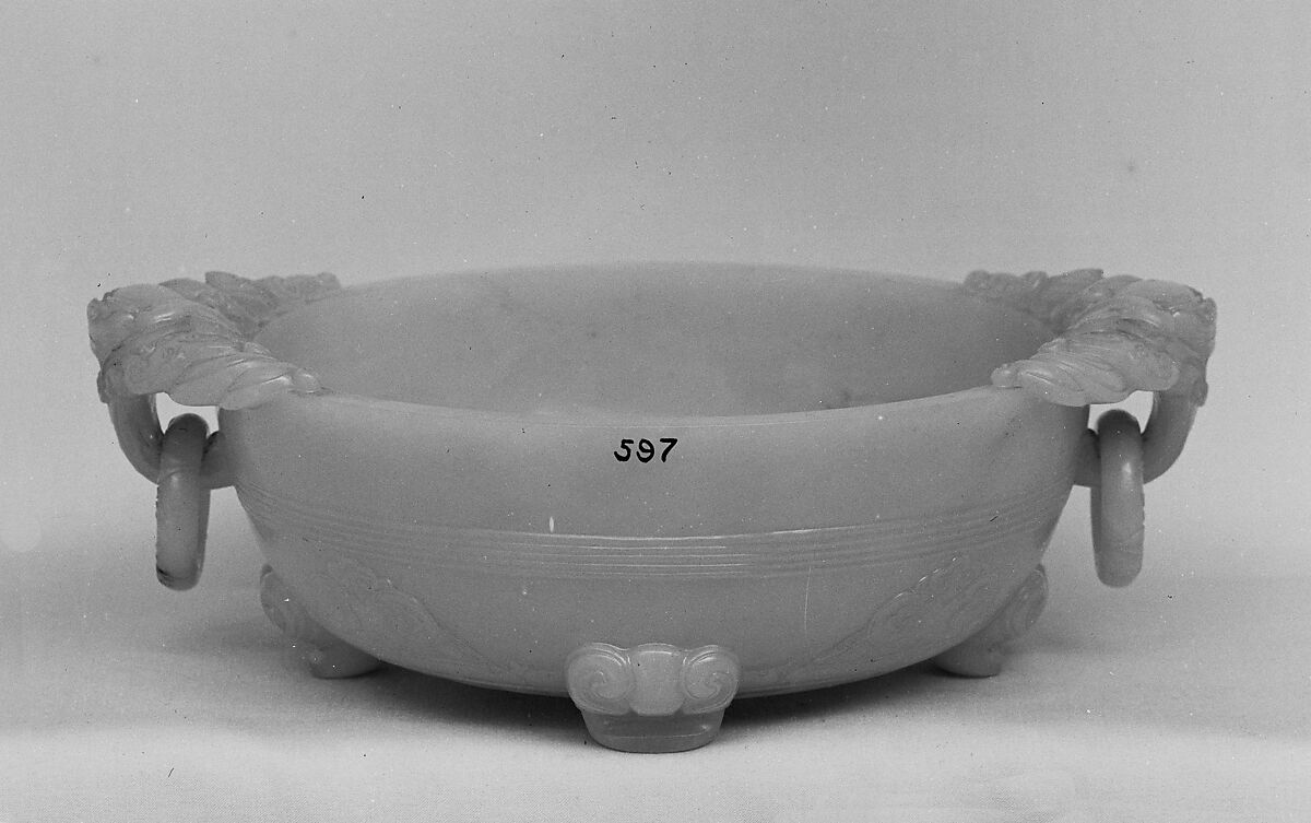 Bowl with handles, Jade (nephrite), China