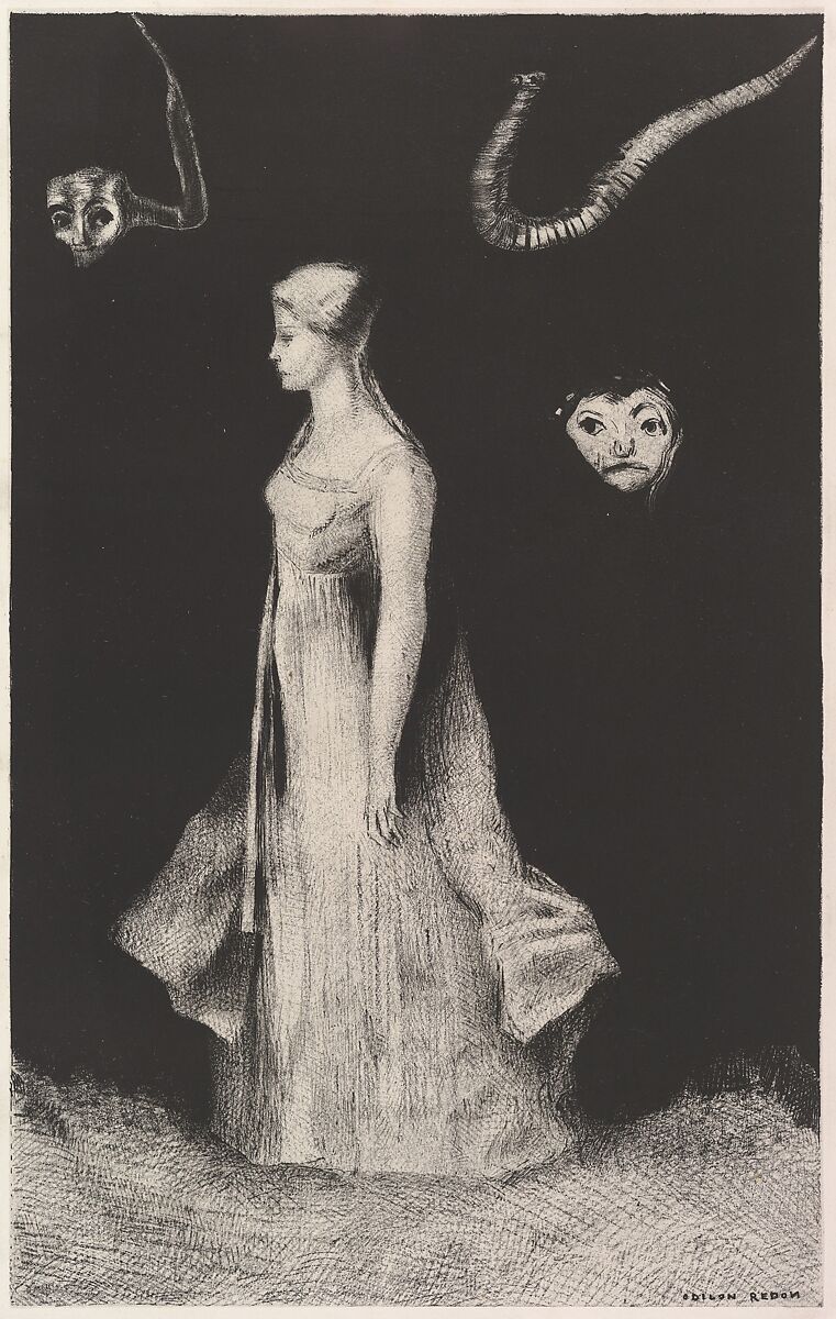 Haunting, Odilon Redon, Lithograph; fifth (final) state