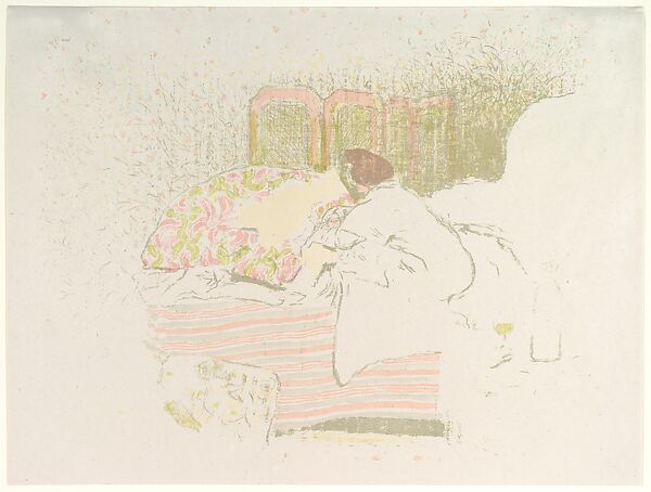 The Birth of Annette, Edouard Vuillard, Color lithograph on China paper; trial proof of undescribed early state