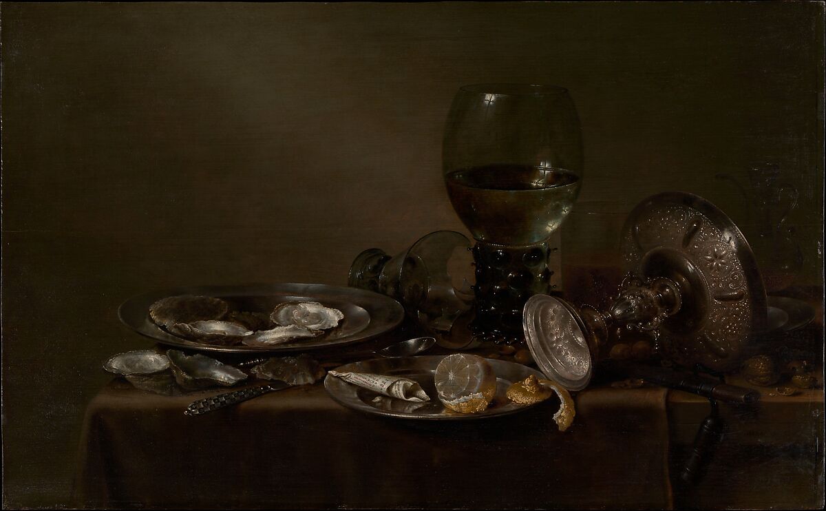 Still Life with Oysters, a Silver Tazza, and Glassware, Willem Claesz Heda, Oil on wood