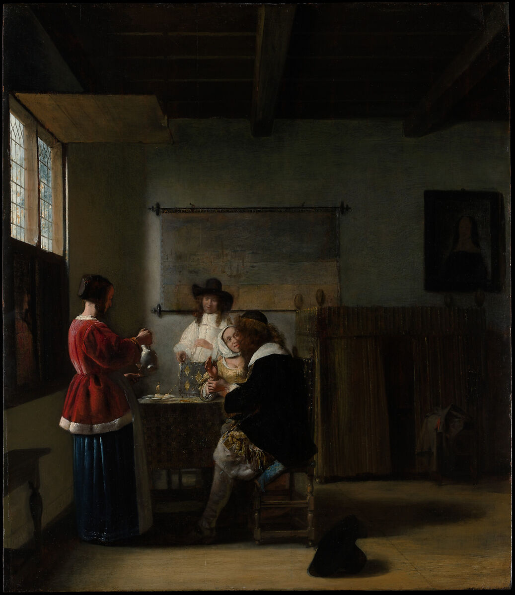The Visit, Pieter de Hooch, Oil on wood