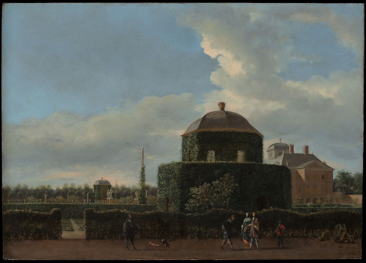 The Huis ten Bosch at The Hague and Its Formal Garden (View from the East), Jan van der Heyden, Oil on wood
