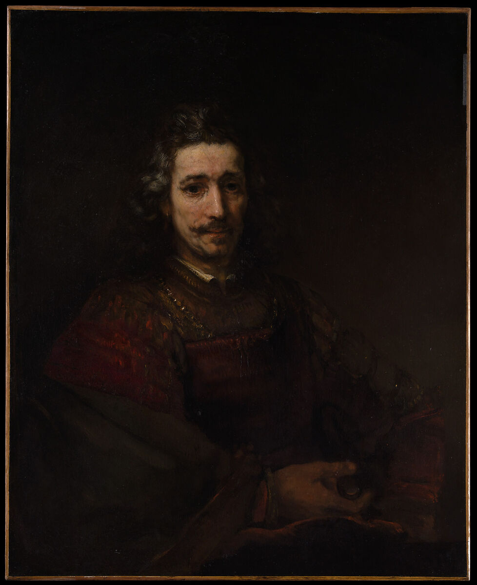 Man with a Magnifying Glass, Rembrandt (Rembrandt van Rijn), Oil on canvas