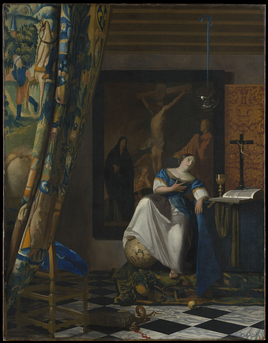 Allegory of the Catholic Faith, Johannes Vermeer, Oil on canvas