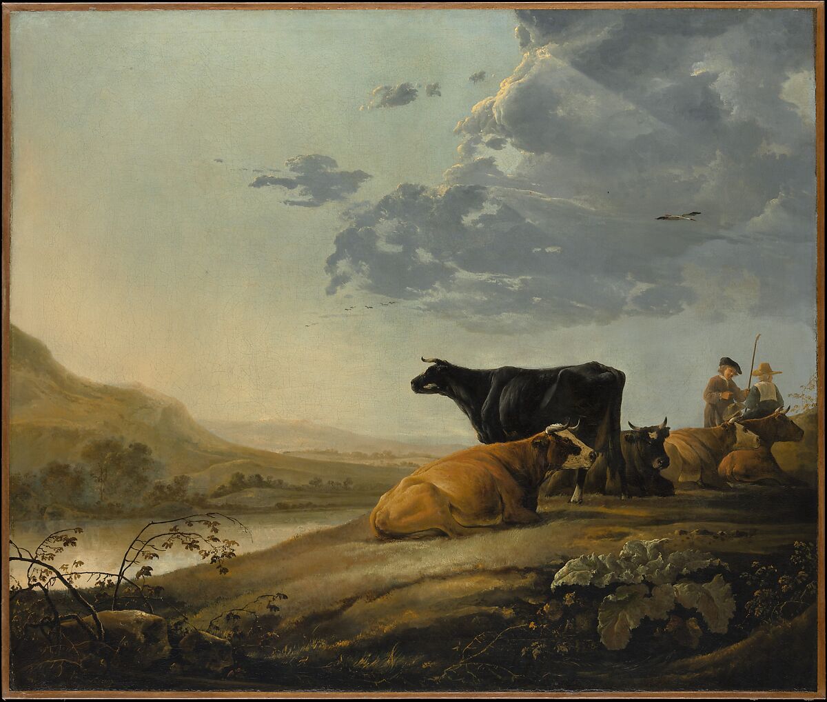 Young Herdsmen with Cows, Aelbert Cuyp, Oil on canvas