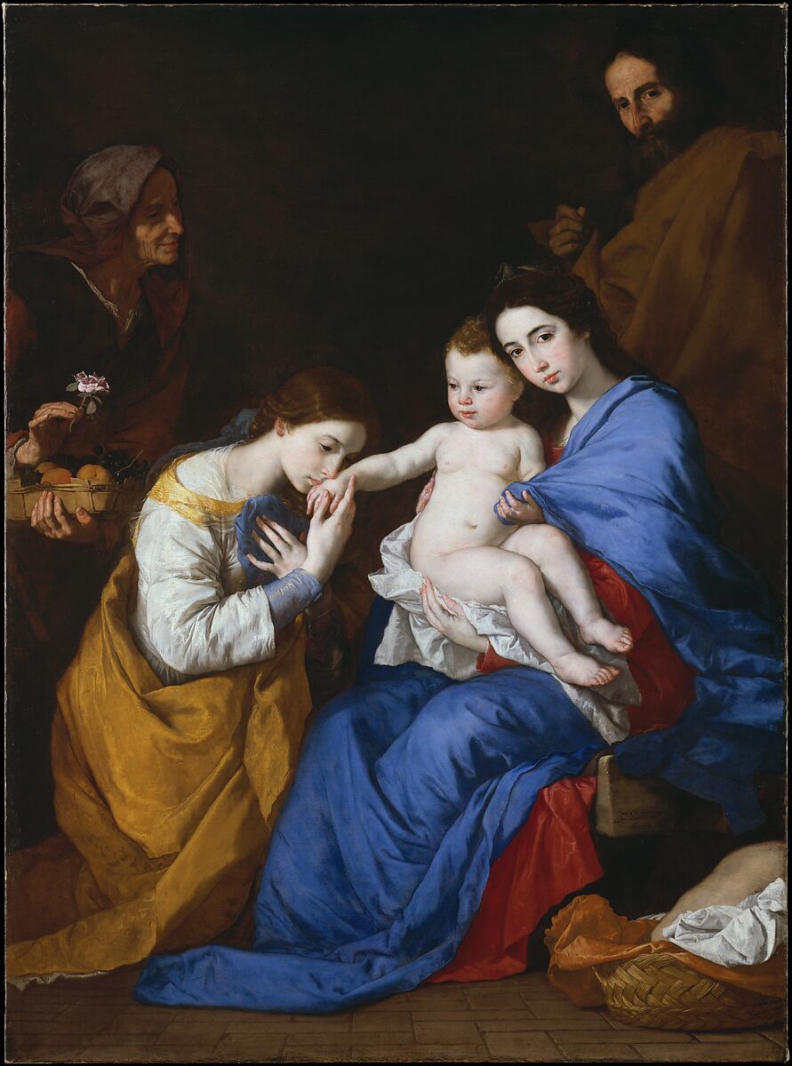 The Holy Family with Saints Anne and Catherine of Alexandria, Jusepe de Ribera (called Lo Spagnoletto), Oil on canvas