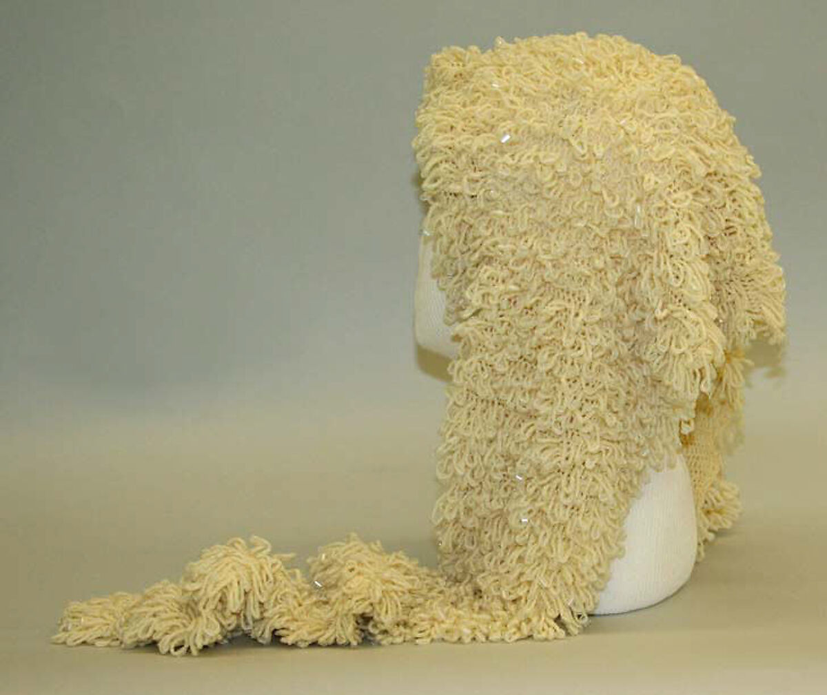 Fascinator, wool, glass, American