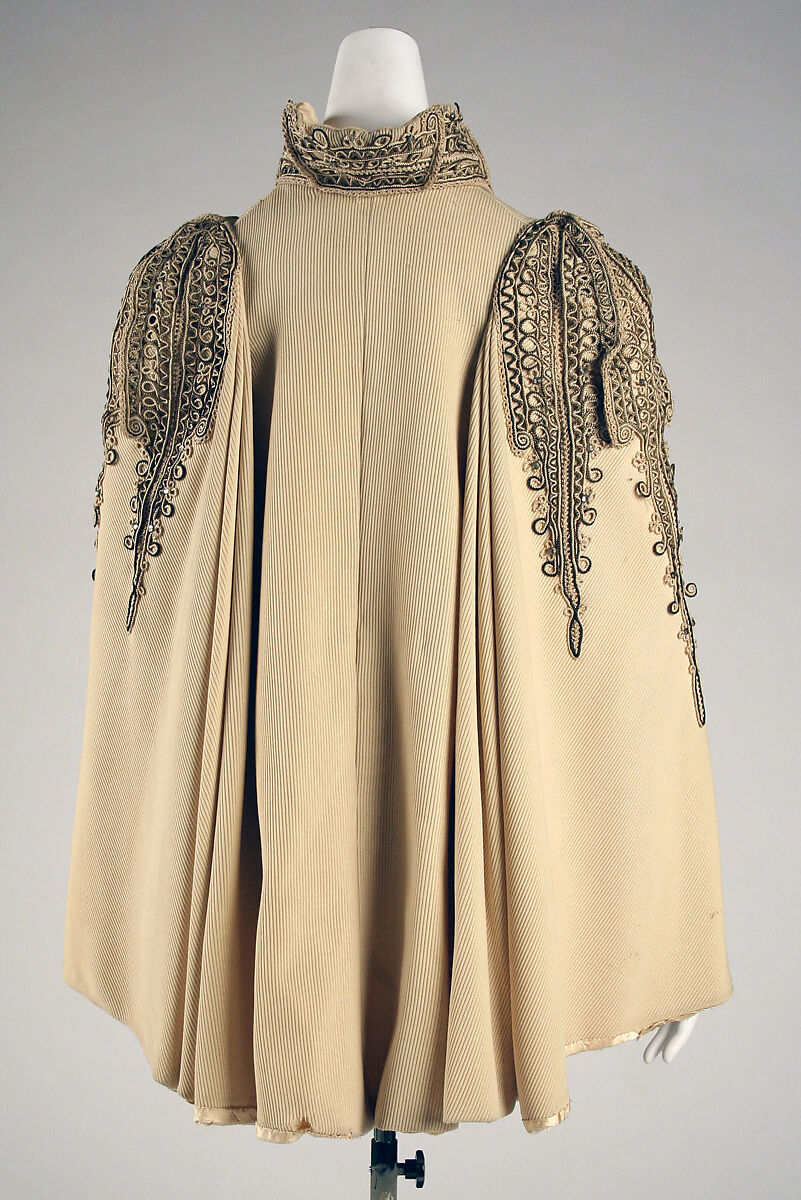 Cape, wool, silk, metallic, American