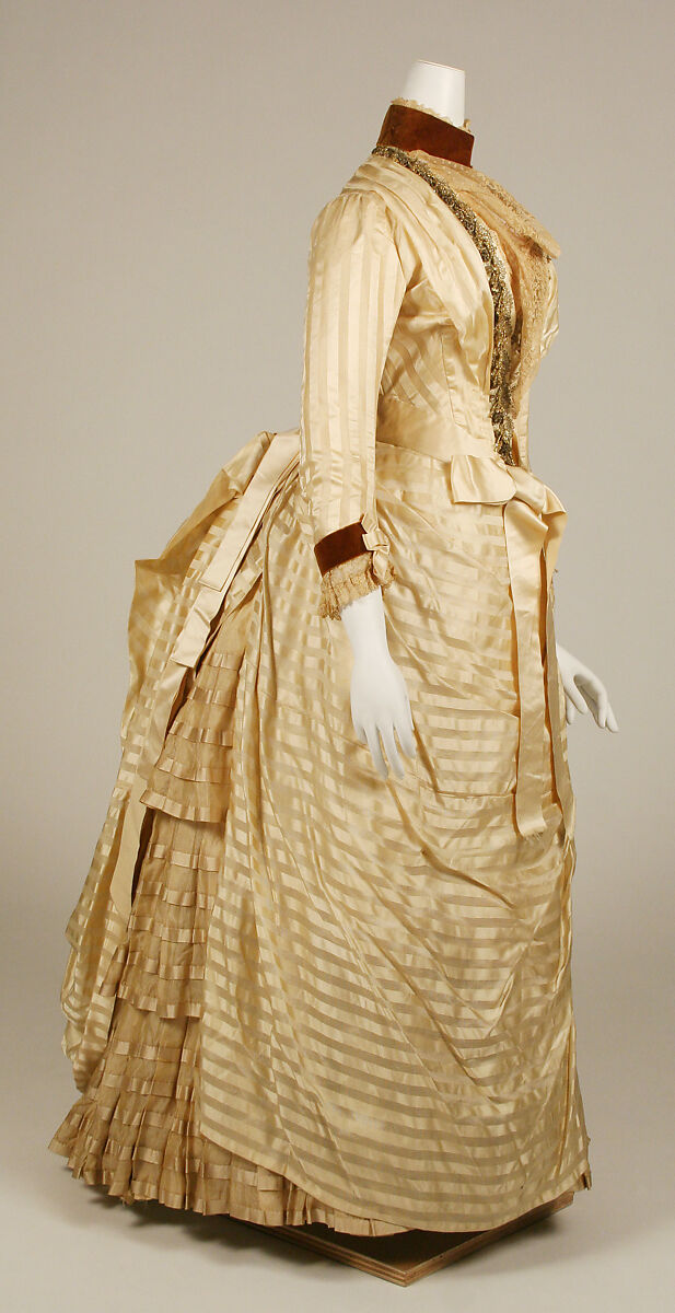 Dress, Mrs. C. Petterson, silk, metallic thread, beads, American