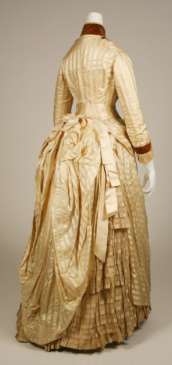 Dress, Mrs. C. Petterson, silk, metallic thread, beads, American