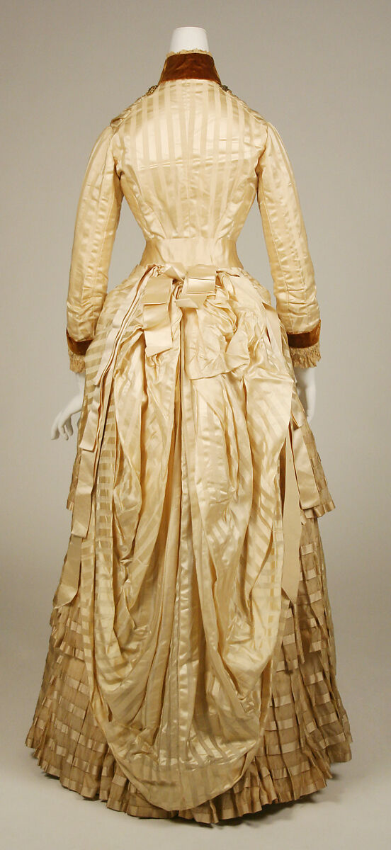 Dress, Mrs. C. Petterson, silk, metallic thread, beads, American