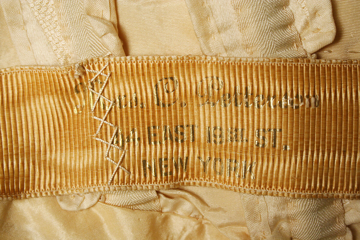 Dress, Mrs. C. Petterson, silk, metallic thread, beads, American