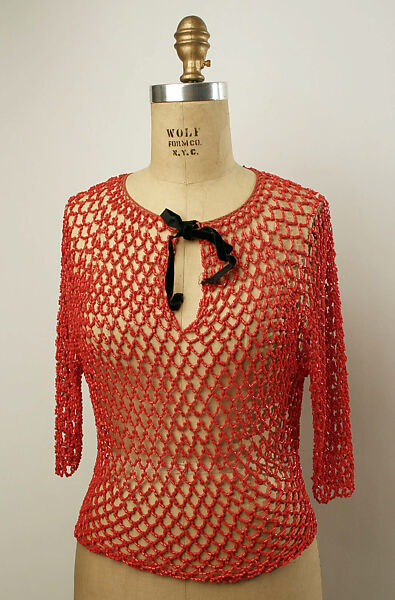 Blouse, beads, Italian 