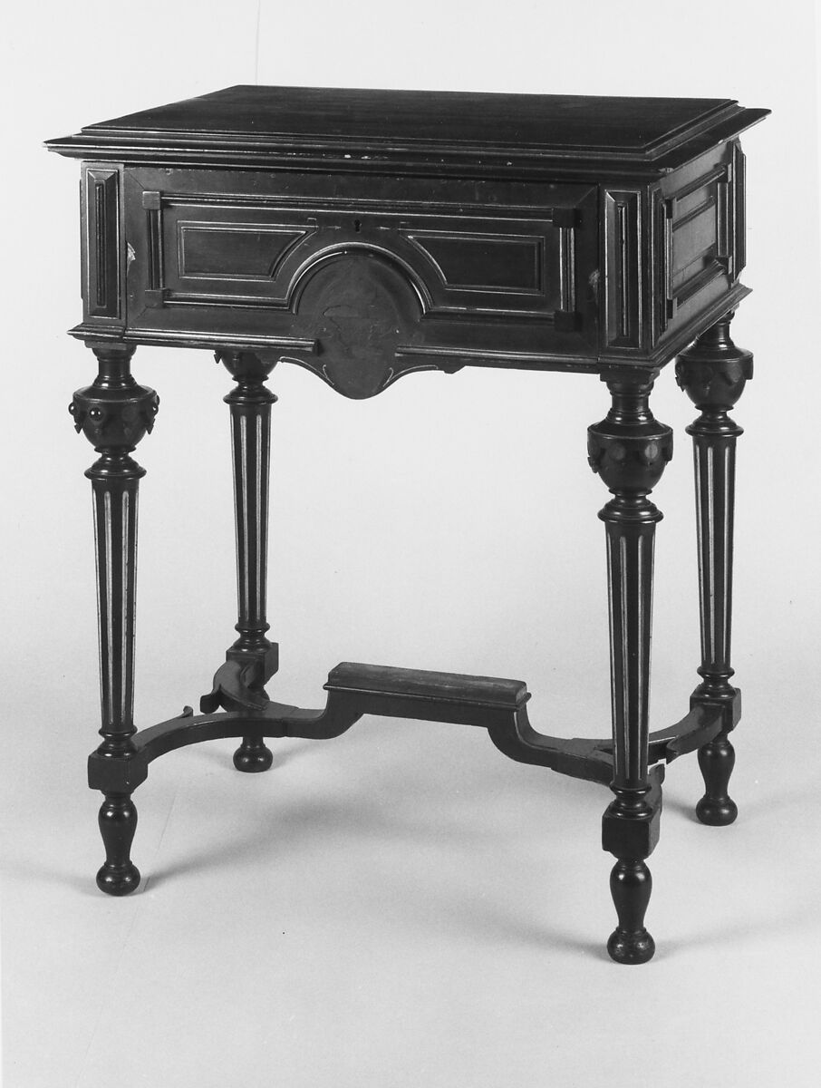 Work Table, F. J. Henkel (active ca. 1859–69), Ebonized cherry, bird's-eye maple, American 