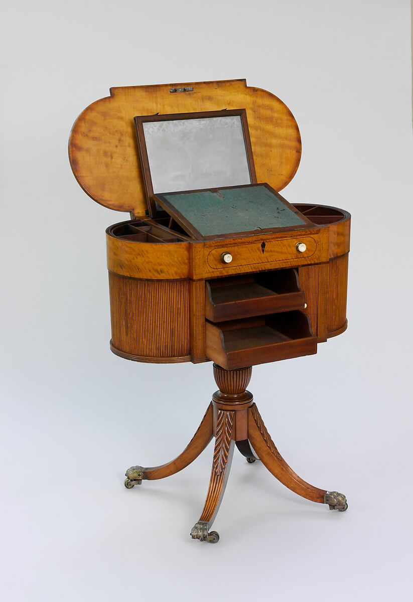 Work Table, Satinwood, mahogany, tulip poplar, American 