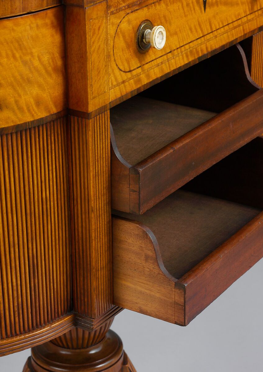 Work Table, Satinwood, mahogany, tulip poplar, American