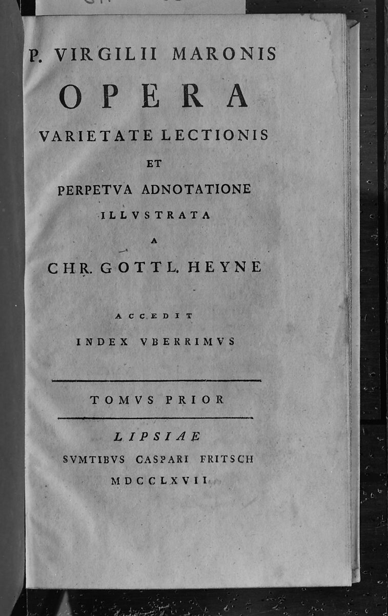 Book: The Works of Virgil (P. Virgilii Maronis Opera, Volume I of four volumes), Authored by Publius Virgilius Maro (70–19 BCE), Paper, German 