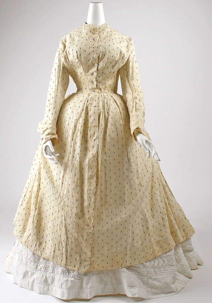 Robe à la Polonaise, linen, American 