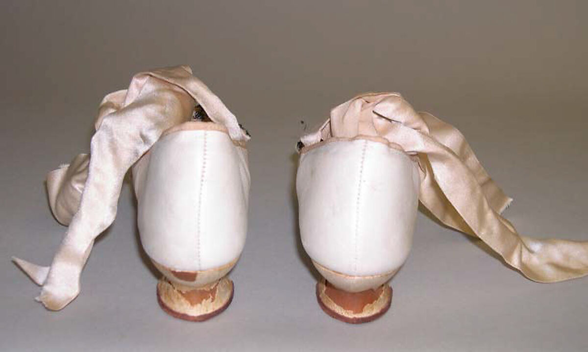 Slippers, leather, silk, American