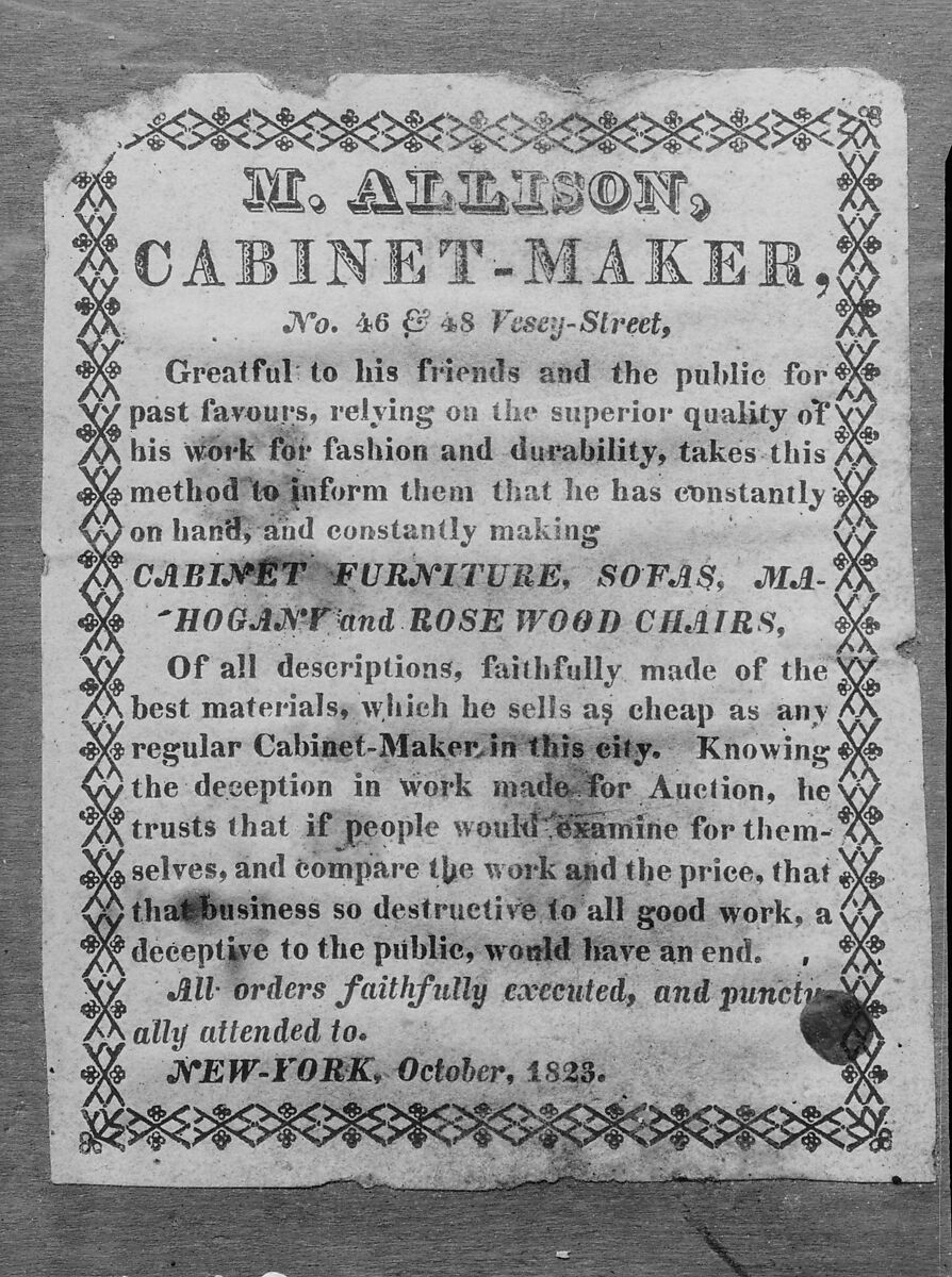 Worktable, Michael Allison (1773–1855), Mahogany, tulip poplar, American