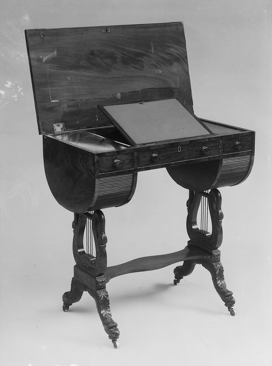 Worktable, Michael Allison (1773–1855), Mahogany, tulip poplar, American